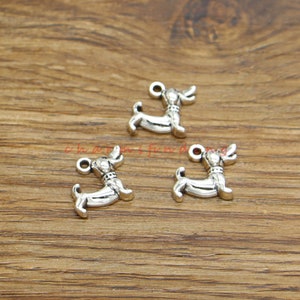 50 Stück Hund Charms Haustier Tier Charms Bulk Charms Antik Silber Ton 15x12mm cf4502