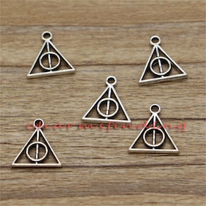 50pcs Peace Charms 2 Sided Peace Sign Charms Antique Silver Tone 13x13mm cf1302