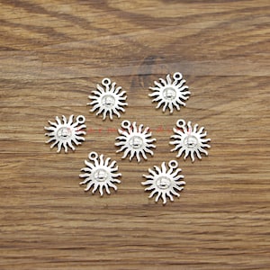 35pcs Sun Charms Celestial Charms Antique Silver Tone 15x17mm cf5031