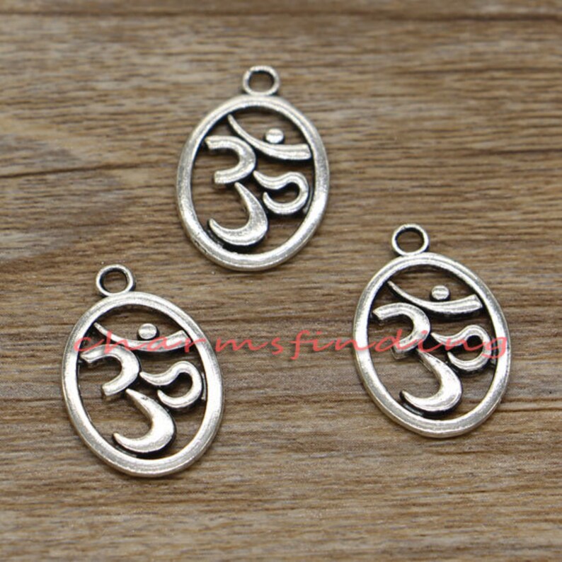 30pcs Om Charms Yoga Meditation Charms Antique Silver Tone Etsy
