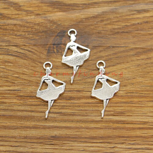 20pcs Barbell Charms 3D Fitness Charm Antique Silver Tone Etsy