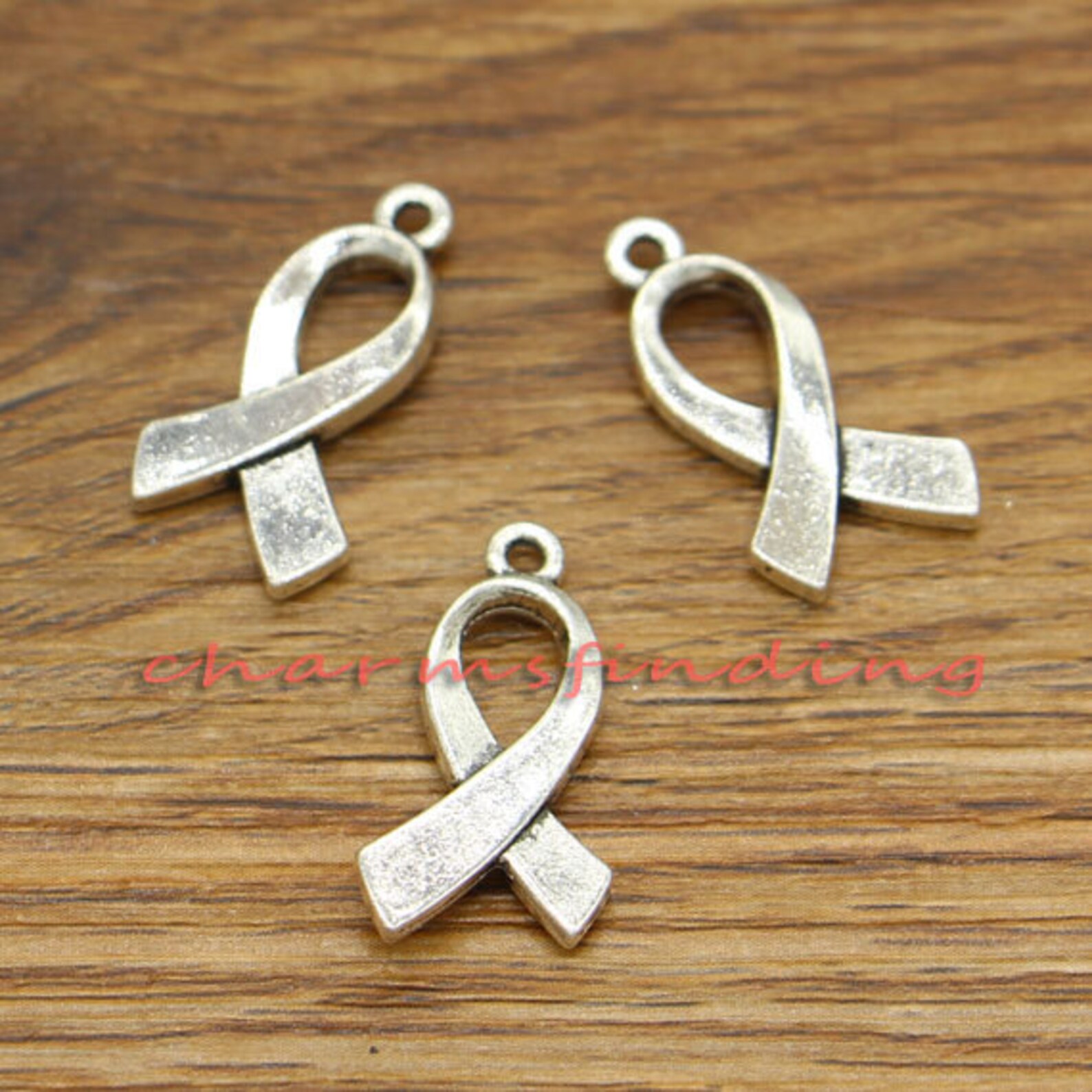 20pcs Breast Cancer Ribbon Charms Awareness Ribbon Anticancer Etsy