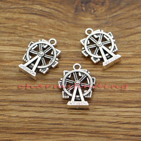 15pcs Ferris Wheel Charms Antique Silver Tone 17x22mm cf3292