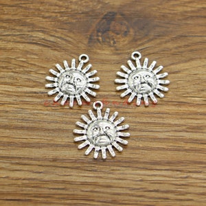 25pcs Sun Charms Celestial Charms Antique Silver Tone 19x22mm 4501