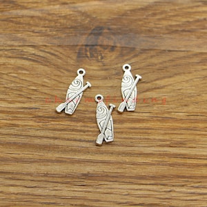 50pcs Stand Up Paddleboard Sup Charms Bulk Wholesale Charms Antique Silver Tone 8x20mm cf4884