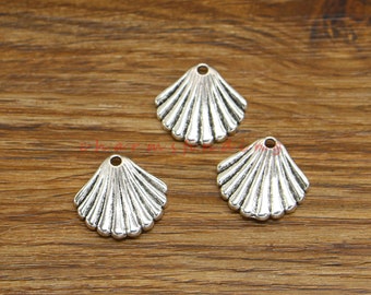 30pcs Shell Charms Beach Charm Classic Shape Antique Silver Tone 19x18mm cf4719