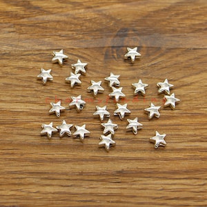 50/100pcs Star Beads Spacers Charms Centered Hole Beads 2 Sided Antique Silver Tone 10x9x3mm 1mm hole size cf4869