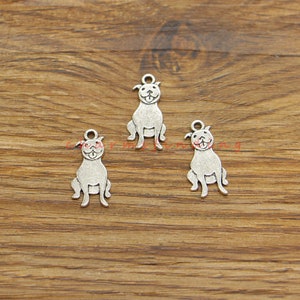 40 Stück Hunde Charms Tier Charms Antik Silber Farbe 10x20mm cf4896