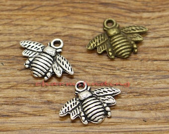 20 Stück Bienen Charms Honigbiene Charms Insekten Charms Antik Silber Bronze Ton 16x21mm cf2512