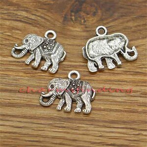 20 st elefantberlocker Zoo-berlocker Antik silverfärgade 19 x 23 mm cf2255 bild 2