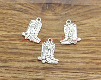 20 Stück Cowboy Boot Charms Schuh Charms Antik Silber Ton 15x20mm cf4291