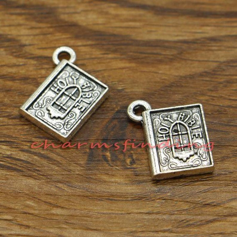 15pcs Holy Bible Charms Religion Charm Antique Silver Tone Etsy