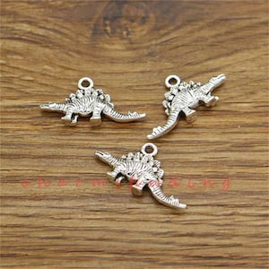 20pcs Dinosaur Charm Dino Charm Antique Silver Tone 14x26mm cf3836