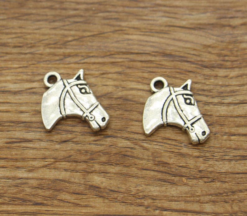 20pcs Horse Head Charms Animal Charms Antique Silver Tone Etsy