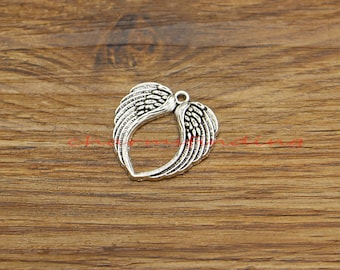 15pcs Angel Wings Charms Pendants Wings Diy Jewelry Making Supplies Antique Silver Tone 24x25mm cf5209