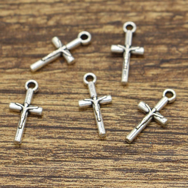 Budded / Bulgarian Orthodox CROSS / Crucifix. Charm / Pendant. Solid