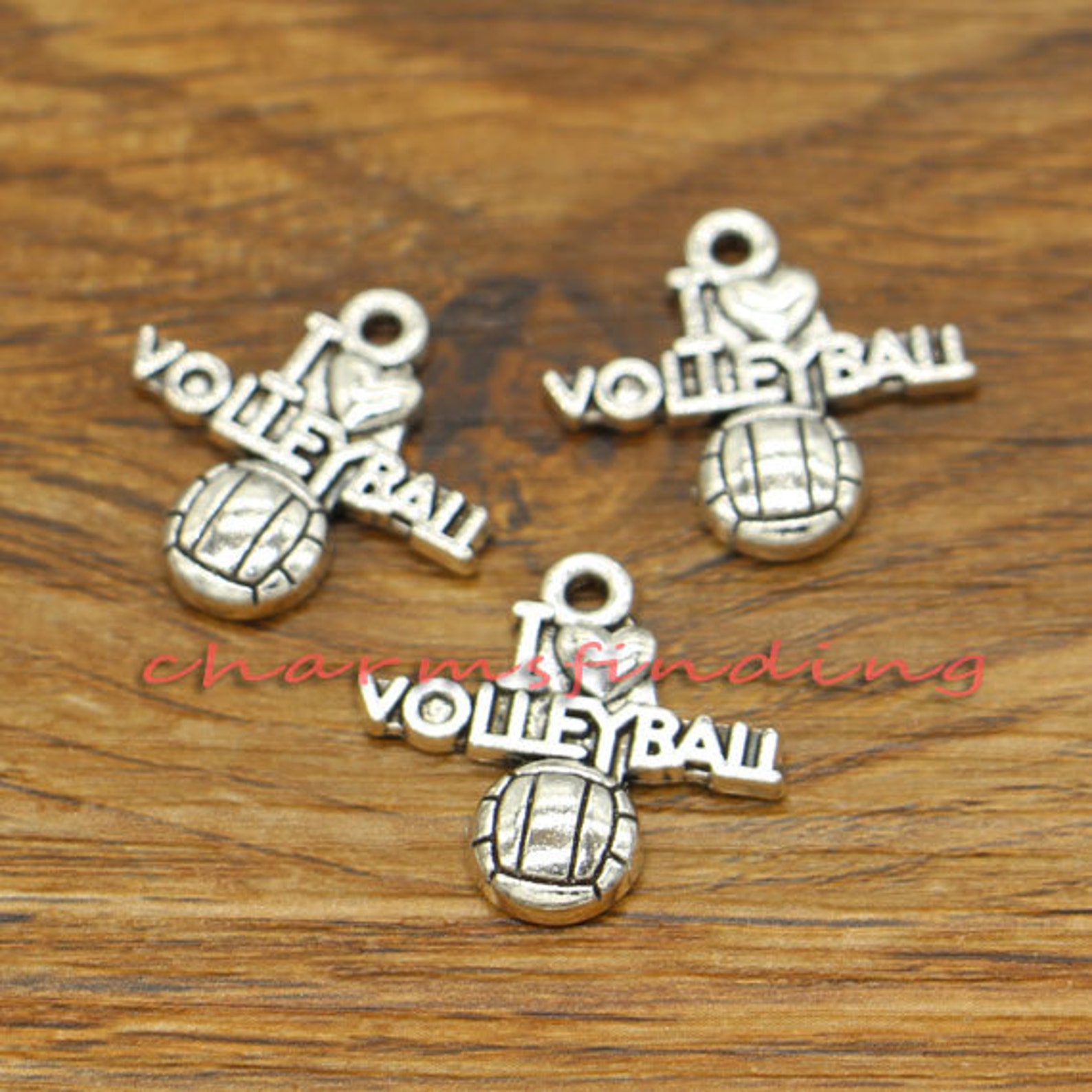 20pcs Volleyball Charms I Love Volleyball Charms Antique Etsy Singapore