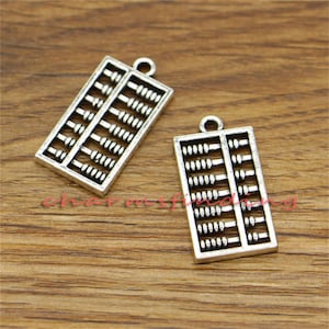 30pcs Abacus Charms Counting Charm Antique Silver Tone 26x13mm cf0476