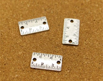 30pcs Ruler Charms School Charms Antique Silver Tone 21x12mm cf0893