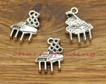 15pcs Pianoforte Charms Music Charms Antique Silver Tone 14x19mmcf2810