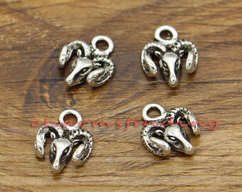 50pcs Ram Sheep Charms Ram Charms Antique Silver Tone 11x14mm cf2467