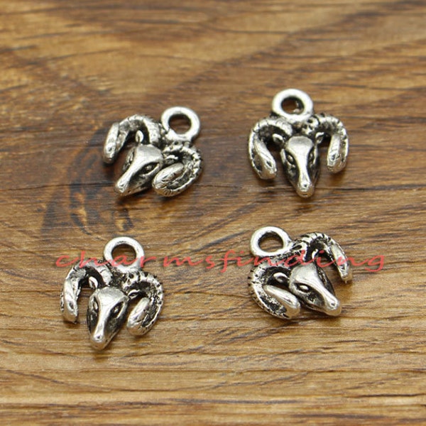 50pcs Ram Sheep Charms Ram Charms Antique Silver Tone 11x14mm cf2467