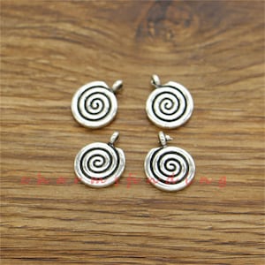 30pcs Spiral Charms Antique Silver Tone 12x16mm cf3526