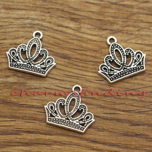 20pcs Crown Charms Queen Princess Charms Antique Silver Tone Etsy