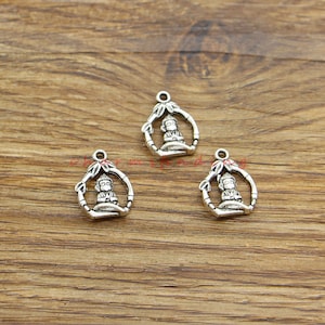 30pcs Buddha Charms Buddhist Charm Antique Silver Tone 13x16mm cf4631
