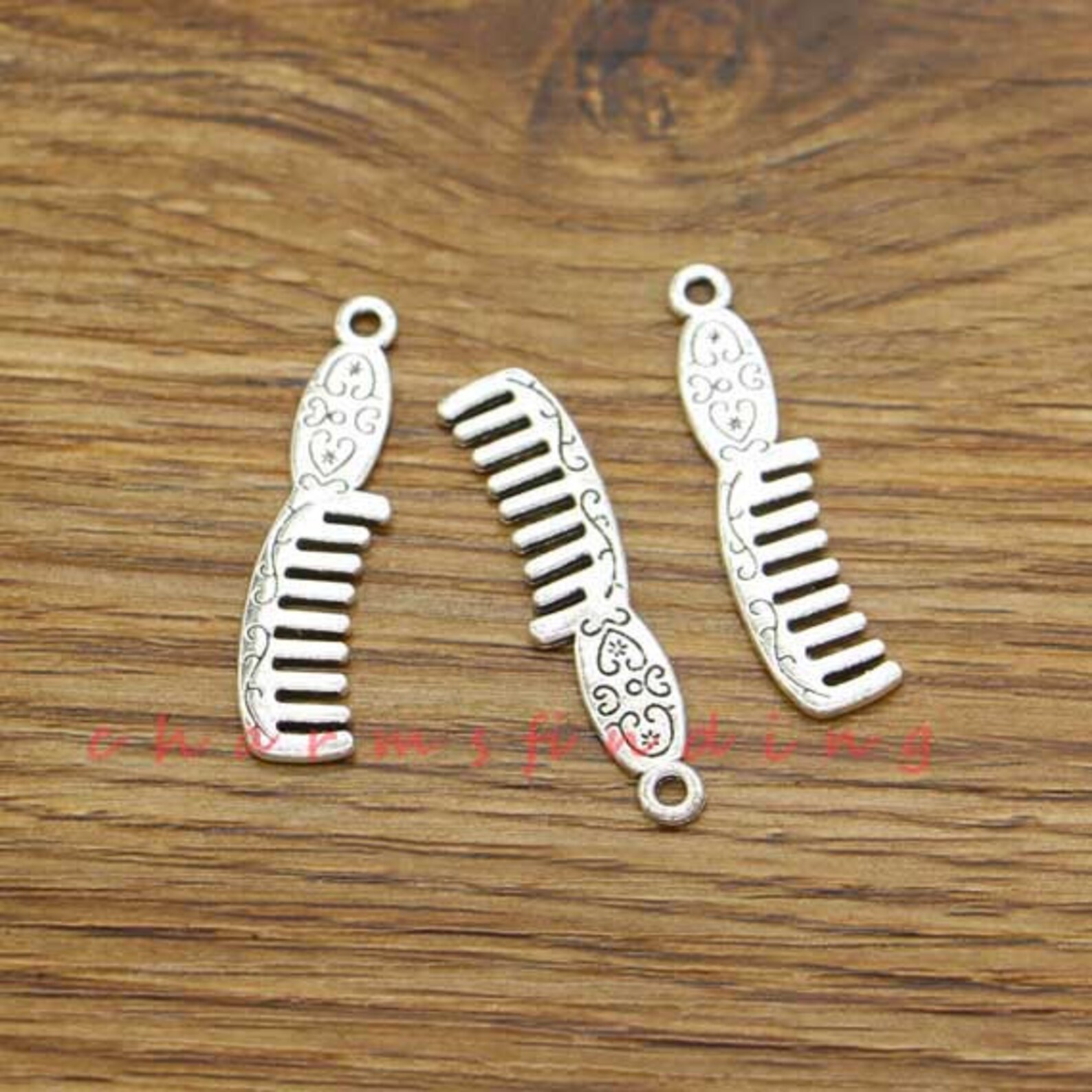 20pcs Hair Comb Charm Hairdresser Charms Antique Silver Tone Etsy