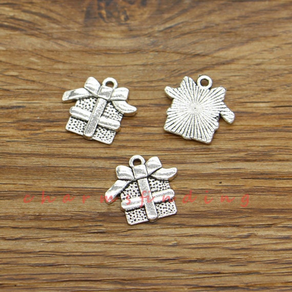 30pcs Gift Charms Present Charms Antique Silver Charms 16x15mm Etsy