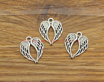 30pcs Angel Wings Charm Wings Antique Silver Tone 17x22mm cf4426