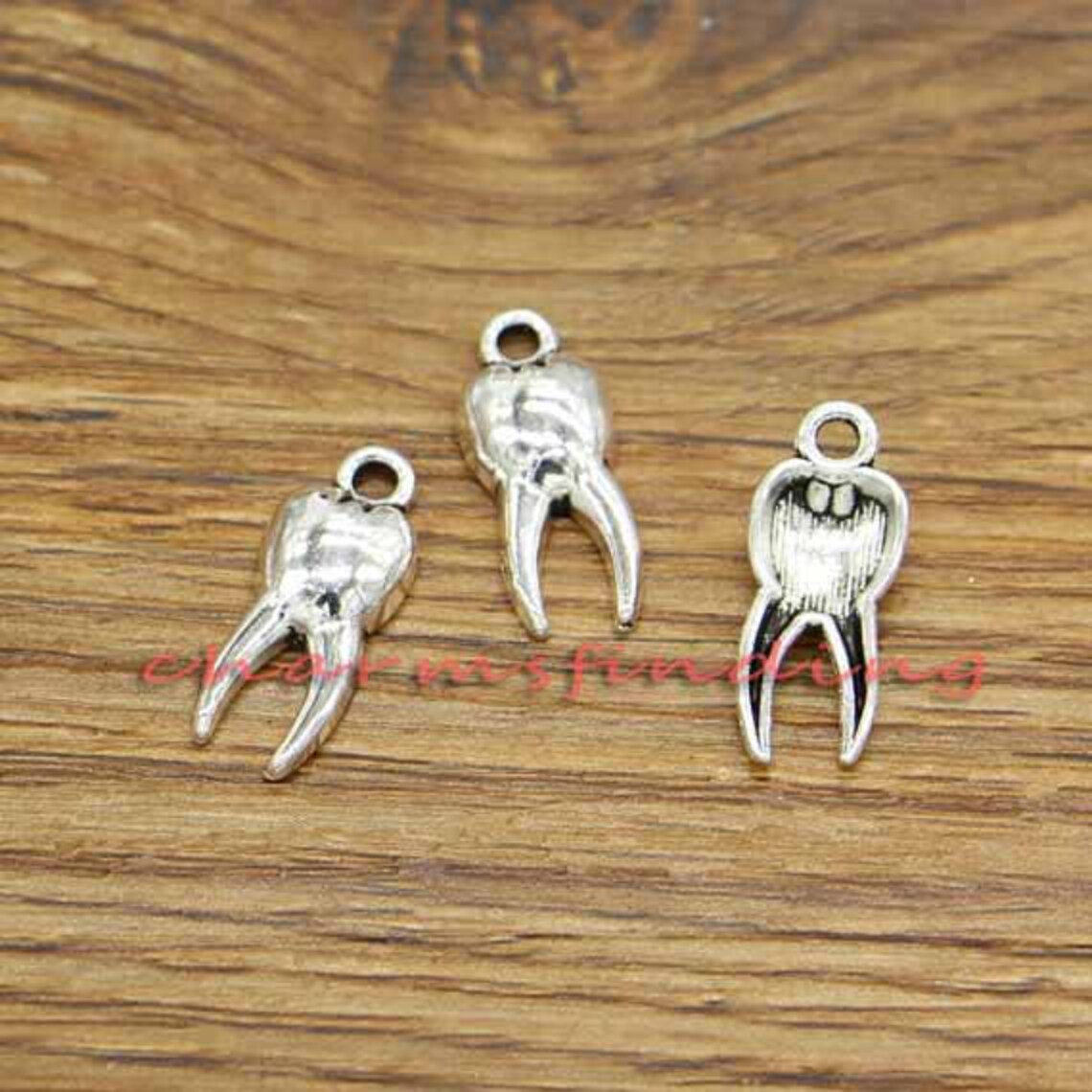 50pcs Tooth Teeth Charms Dental 3D Charm Antique Silver Tone Etsy