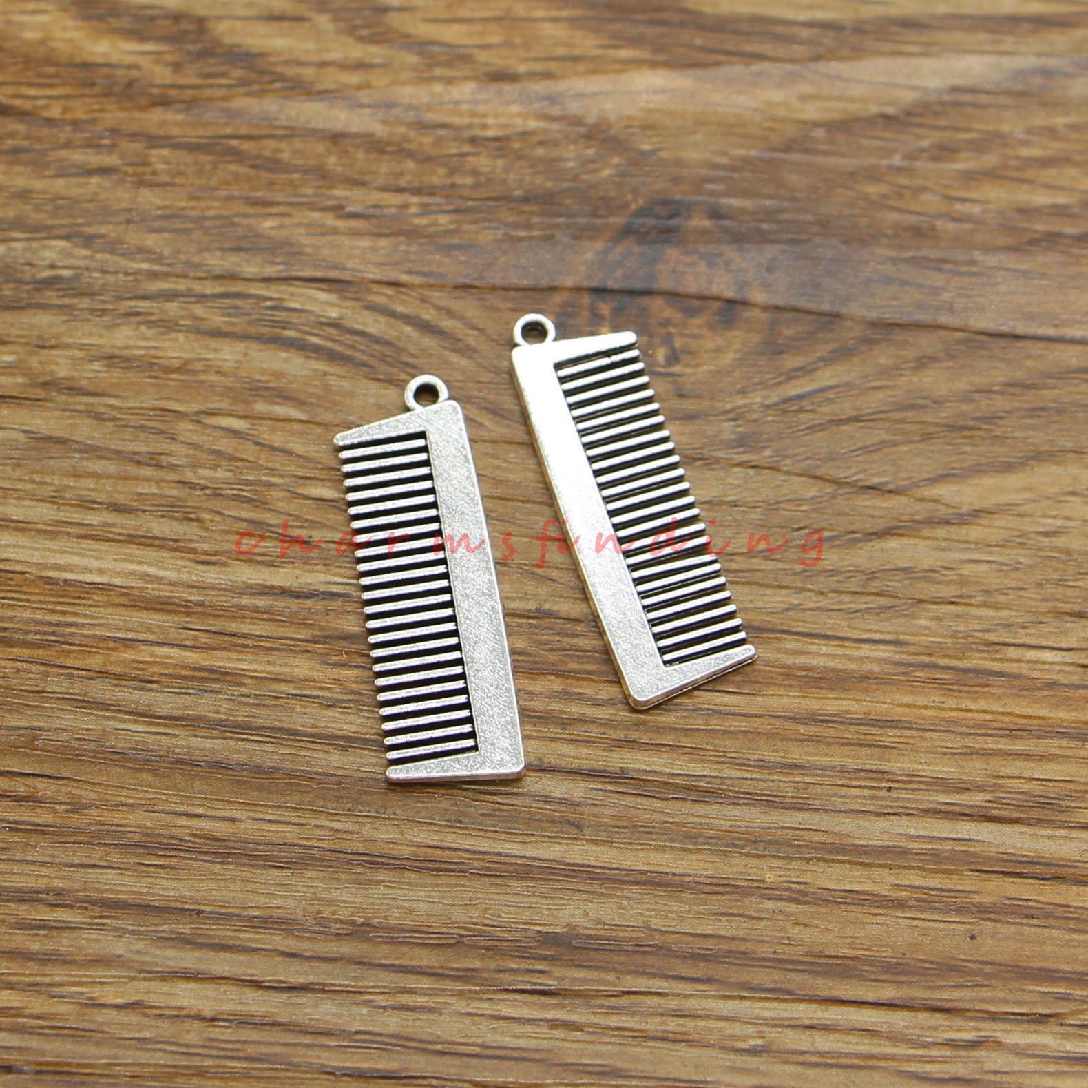 20pcs Hair Comb Charm Hairdresser Charms Antique Silver Tone Etsy