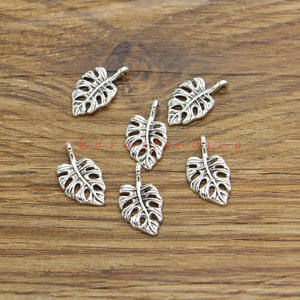 50 Stück Blatt Charms Bulk Großhandel Blatt Blätter Charm Antik Silber Ton 10x18mm cf4767