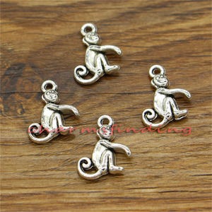 50pcs Monkey Charms Zoo Charms Antique Silver Tone 13x17mm cf1863