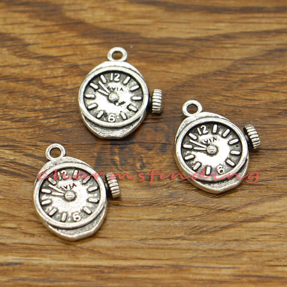 15pcs Clock Charms Watch Charms Antique Silver Tone 17x21mm Etsy