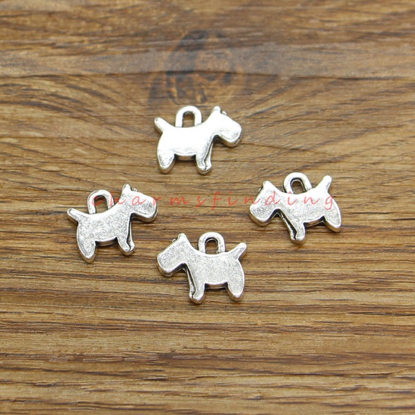 20pcs Dog Charms Animal Little Scottie Dog Charm Antique Silver 12x15mm cf4736