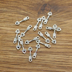 100 Stück Pfeil Charms Doppelseitig Schütten Charms Antik Silber Ton 5x17mm sb4024