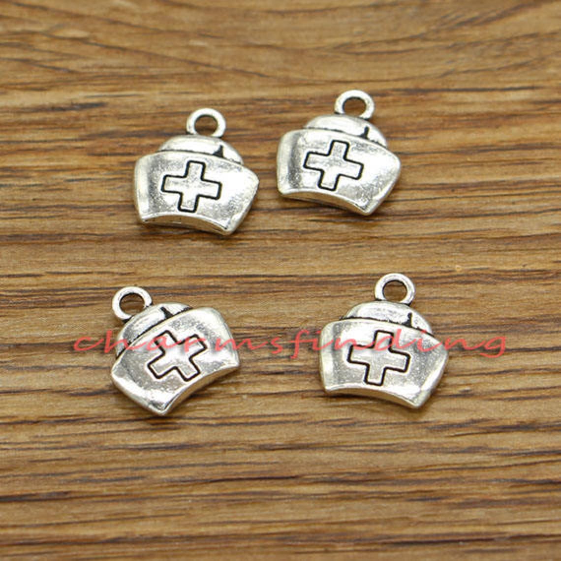 25pcs Nurse Cap Charms Nurse Charms Antique Silver Tone Etsy
