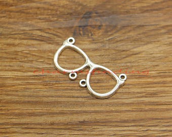 15pcs Eyeglasses Connectors Charms Spectacles Charm Glasses Charm Antique Silver Tone 38x18mm cf5197