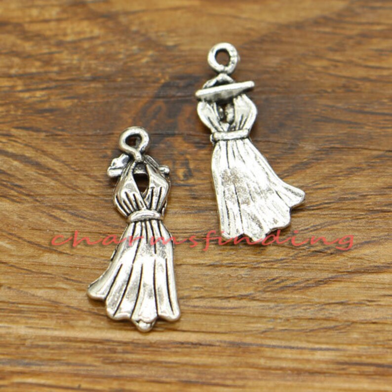 25pcs Long Dress Charms Fashion Charms Antique Silver Tone Etsy