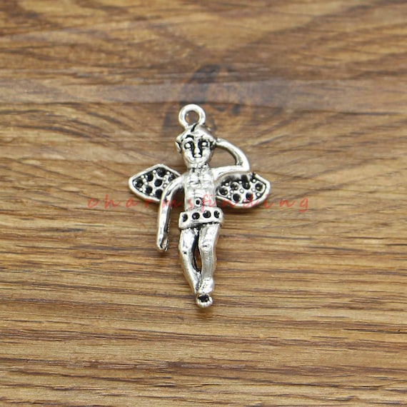5pcs Large Boy Angel Charms Pendant Fairy Charm Antique
