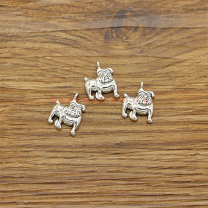 50 Stück Hund Charms Bulldogge Tier Charme Antik Silber Ton 13x17mm cz5059