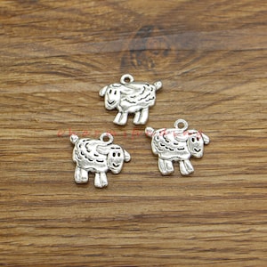 20pcs Sheep Charms Farm Animal Charms Pendant Charm Bracelet Antique Silver Tone 18x17mm cf4382