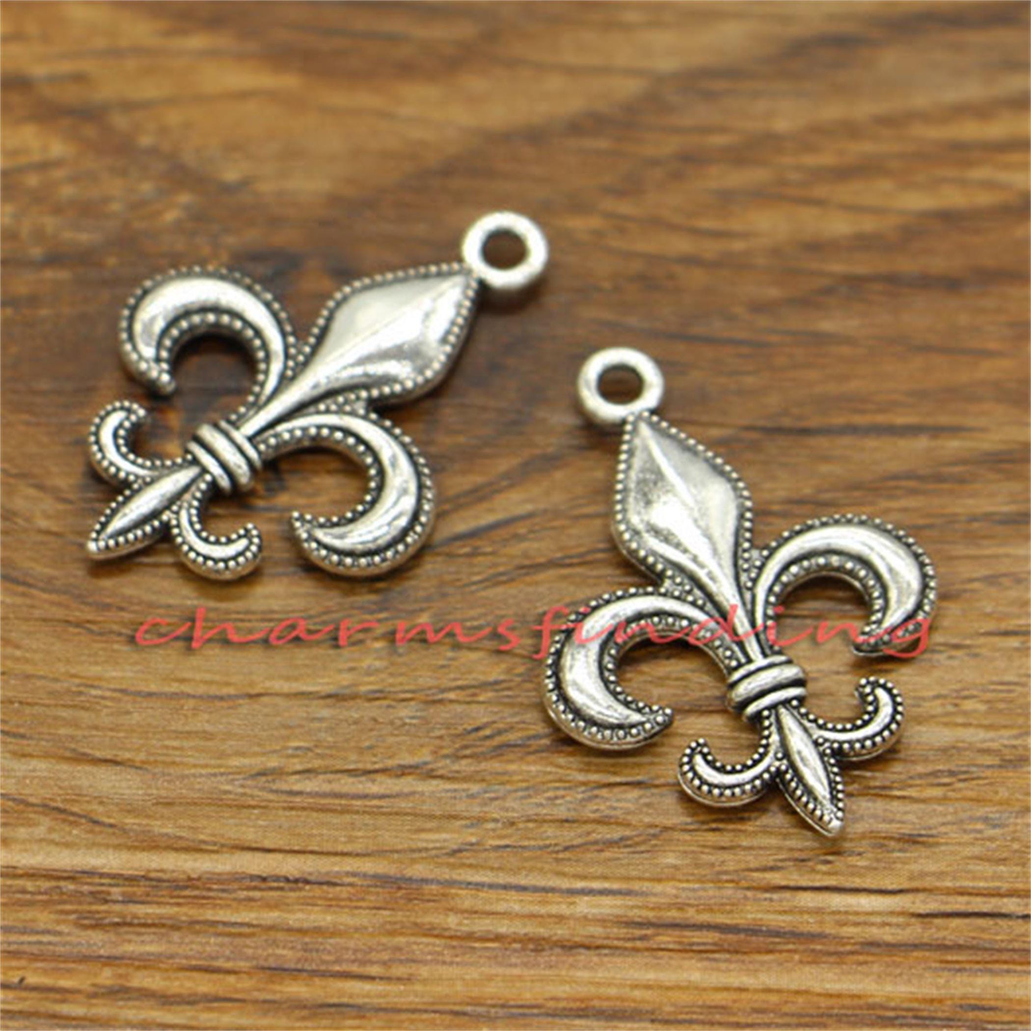 Ciondolo Fleur De Lis In Argento 925 Massiccio - Regalo Unico E Originale Per Uomo