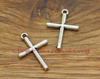 20pcs Cross Charms Religious Charms Antique Silver Tone 23x16mm cf0171