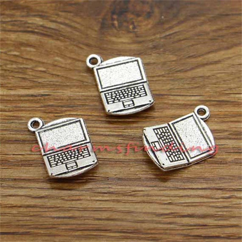 15pcs Laptop Computer Charm Antique Silver Tone 14x21mm Cf3208 - Etsy