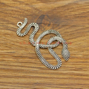 8pcs Large Snake Charms Boa or Cobra Charm Antique Silver Tone 29x51mm cf4972