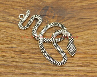 8pcs Large Snake Charms Boa or Cobra Charm Antique Silver Tone 29x51mm cf4972